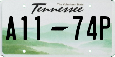 TN license plate A1174P