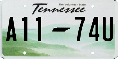 TN license plate A1174U