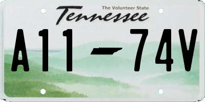 TN license plate A1174V