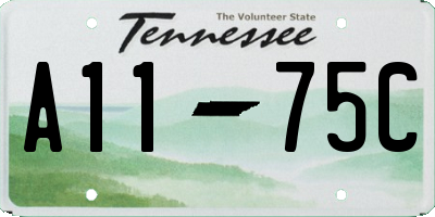 TN license plate A1175C