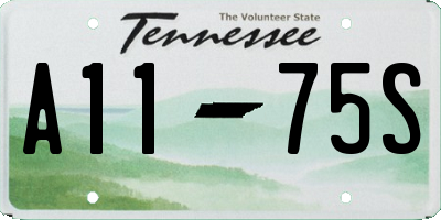 TN license plate A1175S