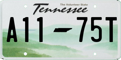 TN license plate A1175T