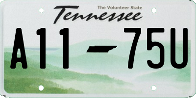 TN license plate A1175U