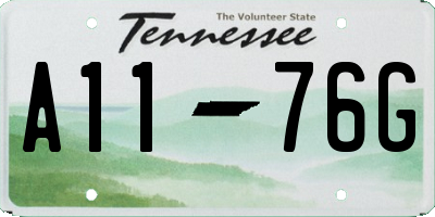 TN license plate A1176G