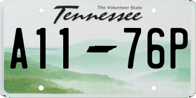 TN license plate A1176P