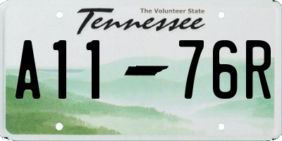 TN license plate A1176R