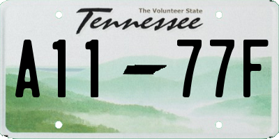 TN license plate A1177F