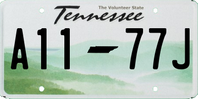 TN license plate A1177J
