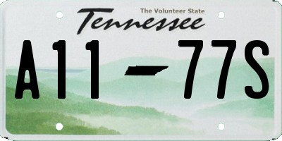 TN license plate A1177S