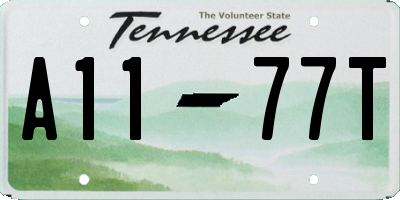 TN license plate A1177T