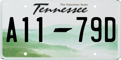 TN license plate A1179D