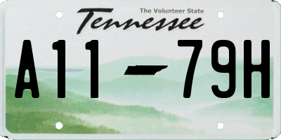 TN license plate A1179H
