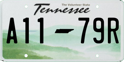 TN license plate A1179R