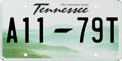 TN license plate A1179T