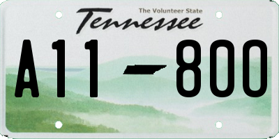 TN license plate A1180O