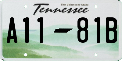 TN license plate A1181B