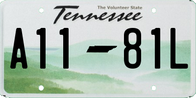 TN license plate A1181L