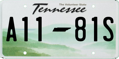 TN license plate A1181S