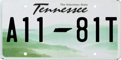 TN license plate A1181T