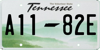 TN license plate A1182E