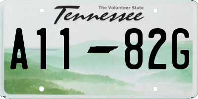 TN license plate A1182G