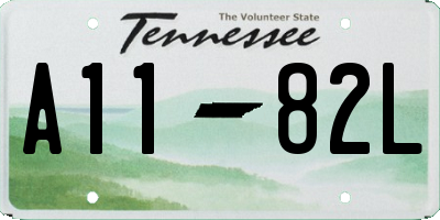 TN license plate A1182L