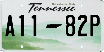 TN license plate A1182P