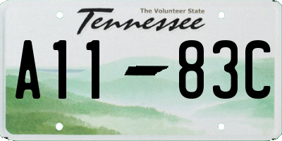 TN license plate A1183C