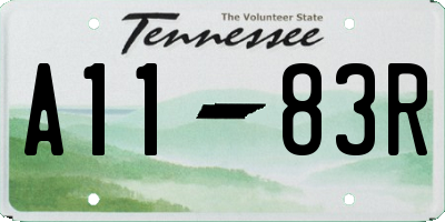 TN license plate A1183R