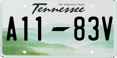 TN license plate A1183V