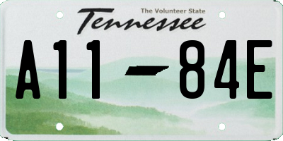 TN license plate A1184E