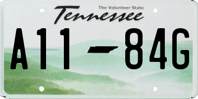 TN license plate A1184G