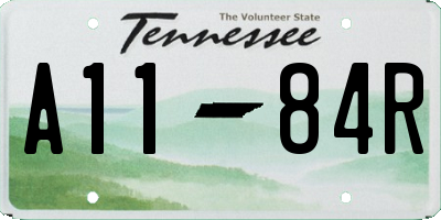 TN license plate A1184R