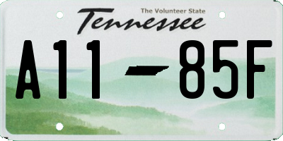 TN license plate A1185F