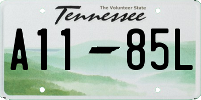 TN license plate A1185L