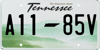 TN license plate A1185V