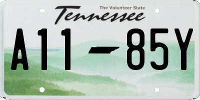 TN license plate A1185Y