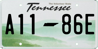 TN license plate A1186E