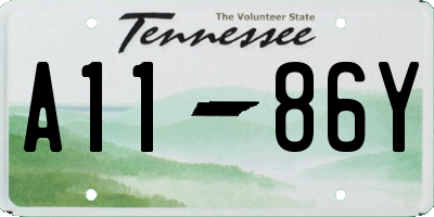 TN license plate A1186Y