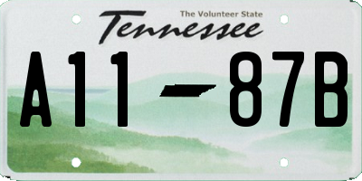 TN license plate A1187B