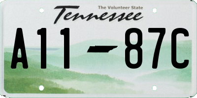 TN license plate A1187C