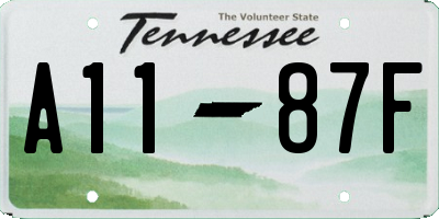 TN license plate A1187F