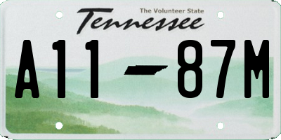 TN license plate A1187M
