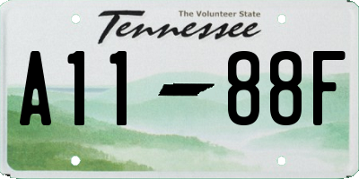 TN license plate A1188F