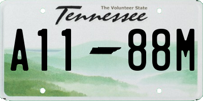 TN license plate A1188M
