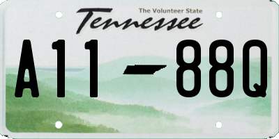 TN license plate A1188Q