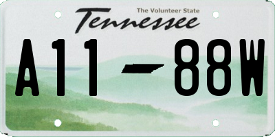 TN license plate A1188W