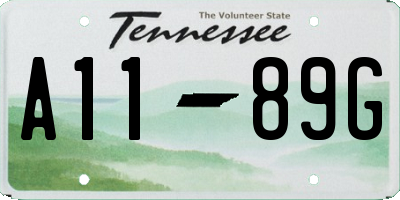 TN license plate A1189G