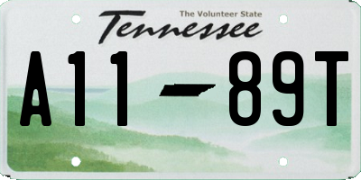TN license plate A1189T