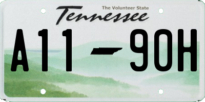TN license plate A1190H